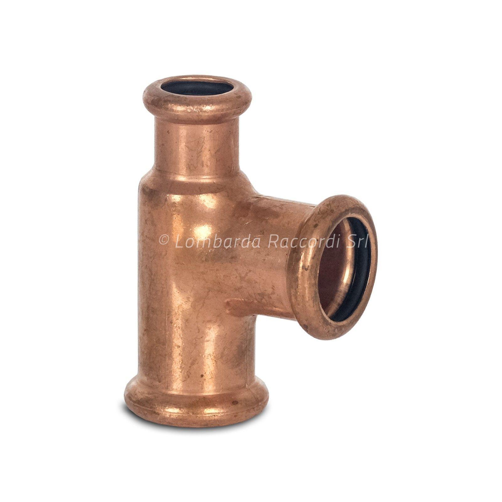 TEE RIDOTTO F/F/F IN RAME A PRESSARE PER ACQUA