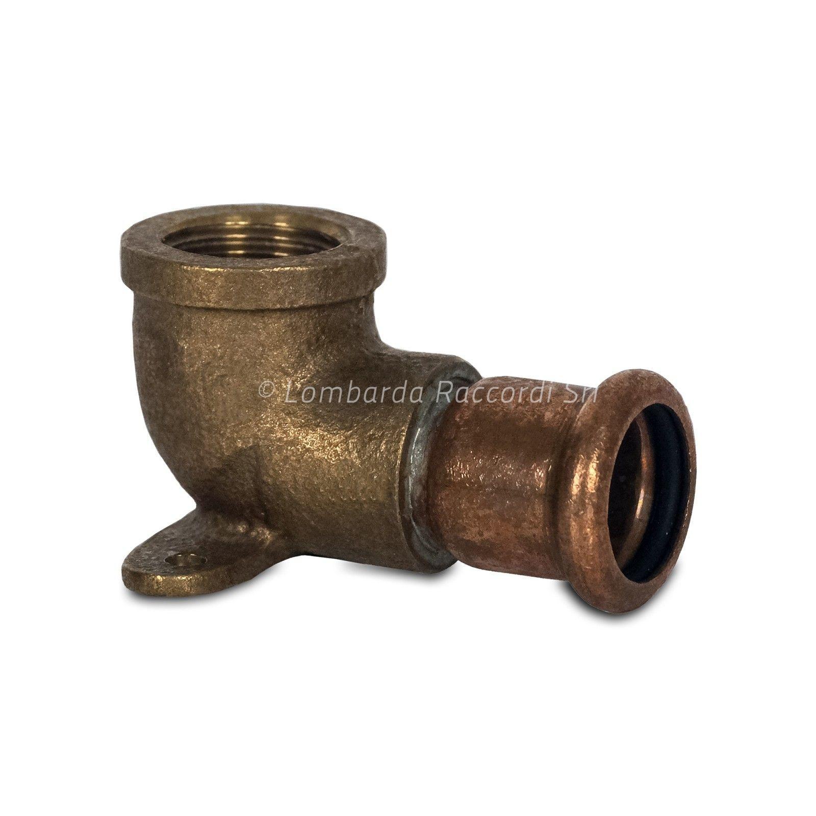 GOMITO FLANGIATO (2F) FIL. F x PRESSARE IN BRONZO PER ACQUA