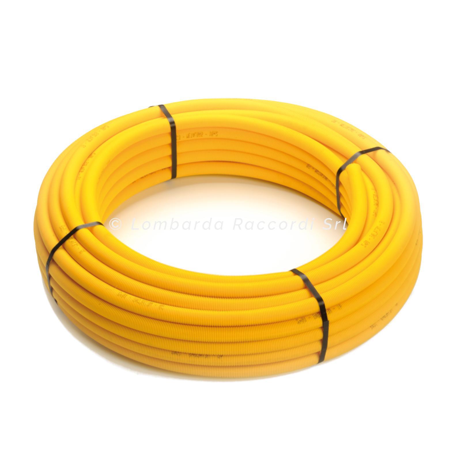 TUBO MULTISTRATO PER GAS CON GUAINA CORRUGATA (GIALLO) IN ROTOLO