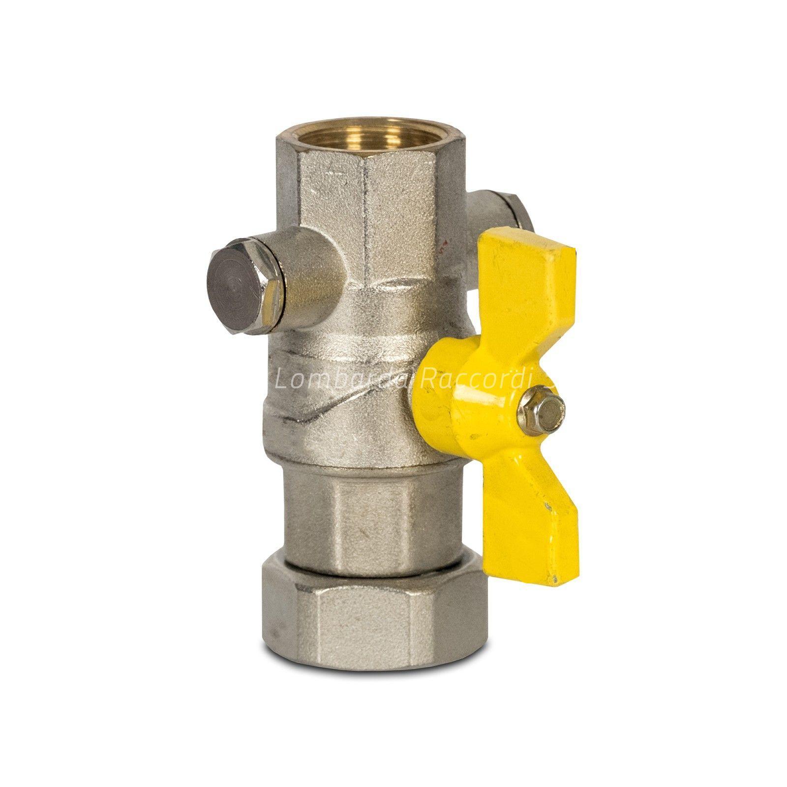 BALL VALVE F/F WITH LOOSE NUT AND PRESSURE GAUGE PORT (FOR GAS)
