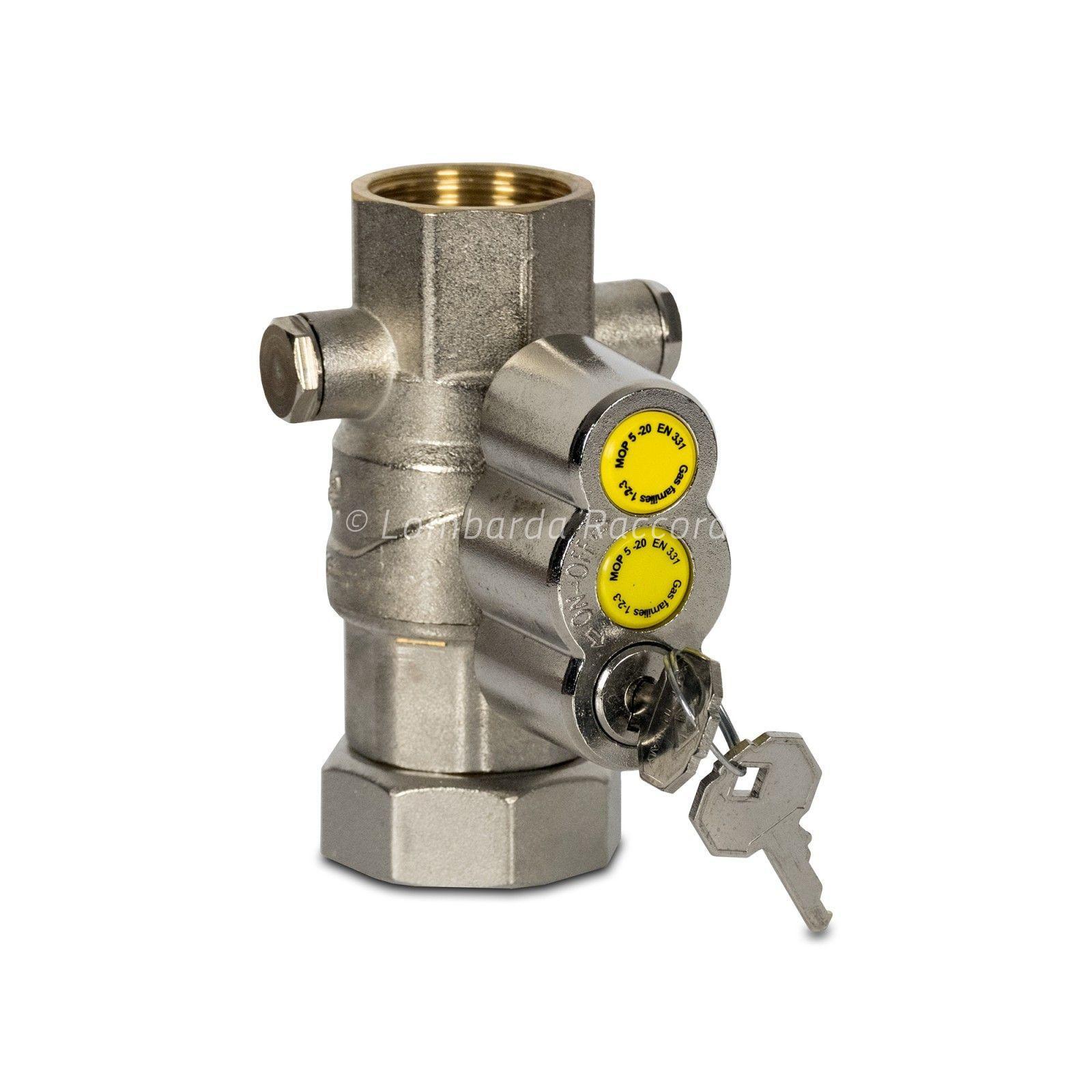 BALL VALVE F/F WITH LOOSE NUT, PRESSURE GAUGE PORT (FOR GAS) AND LOCK