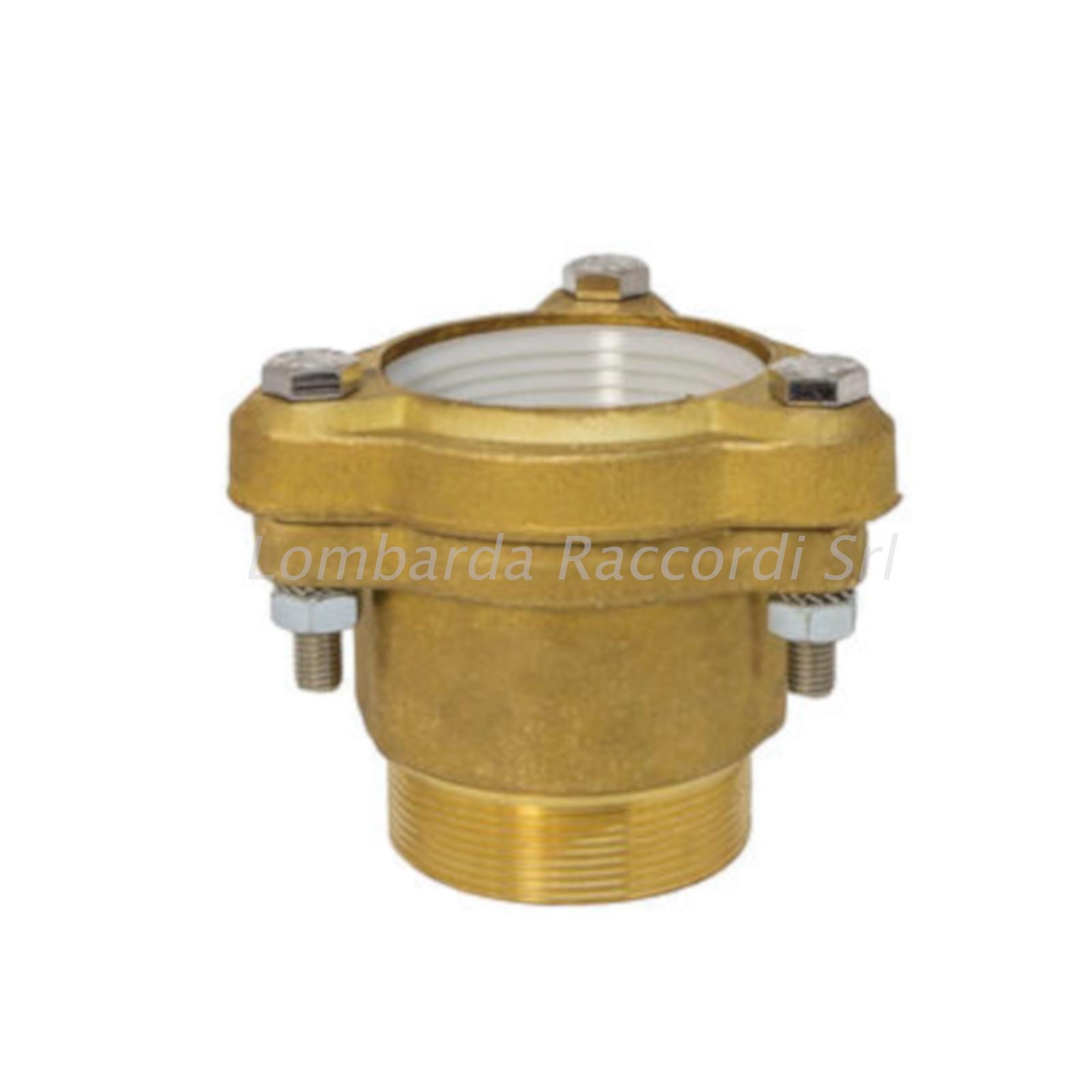 RACC. DRITTO FLANGIATO FIL. M IN OTTONE A STRINGERE PER TUBO PE/PVC
