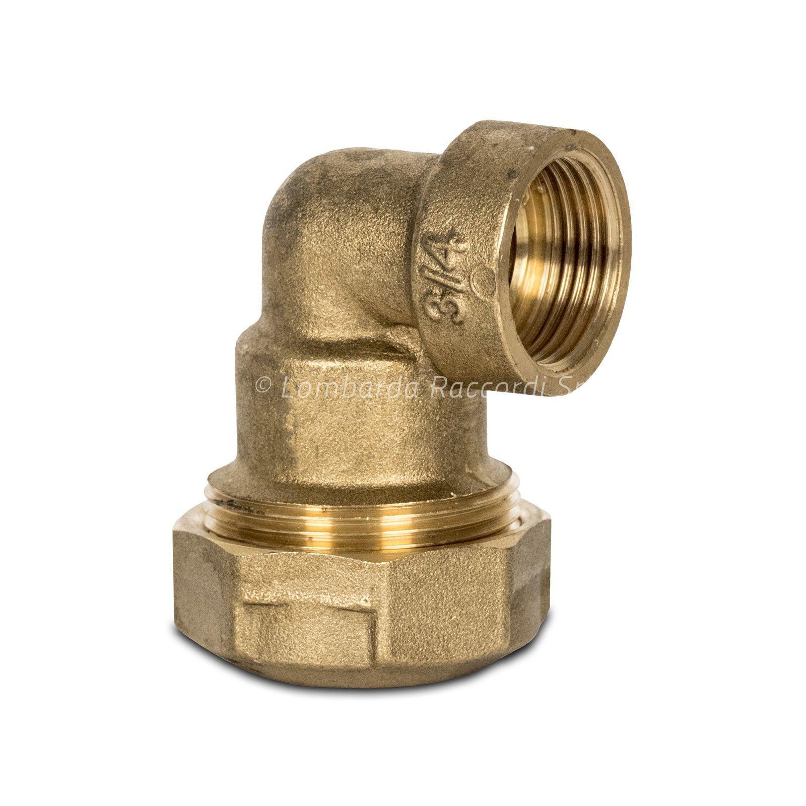 GOMITO A 90° FIL. F IN OTTONE A STRINGERE PER TUBO PE/PVC