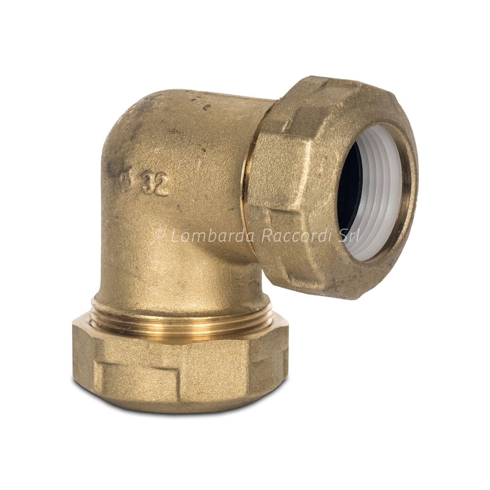 GOMITO DOPPIO IN OTTONE A STRINGERE PER TUBO PE/PVC
