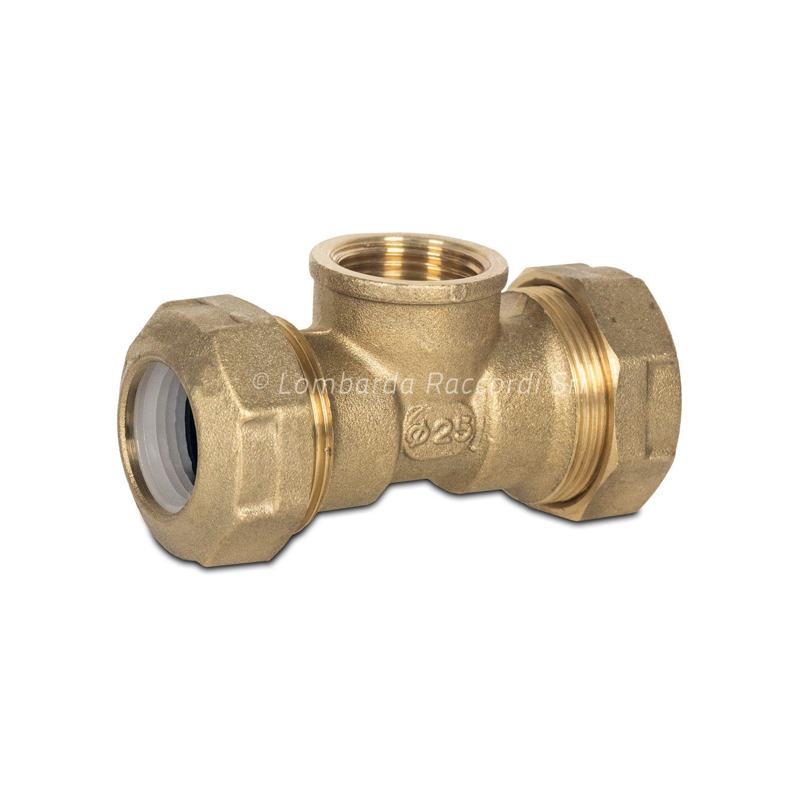 TEE FIL. F IN OTTONE A STRINGERE PER TUBO PE/PVC