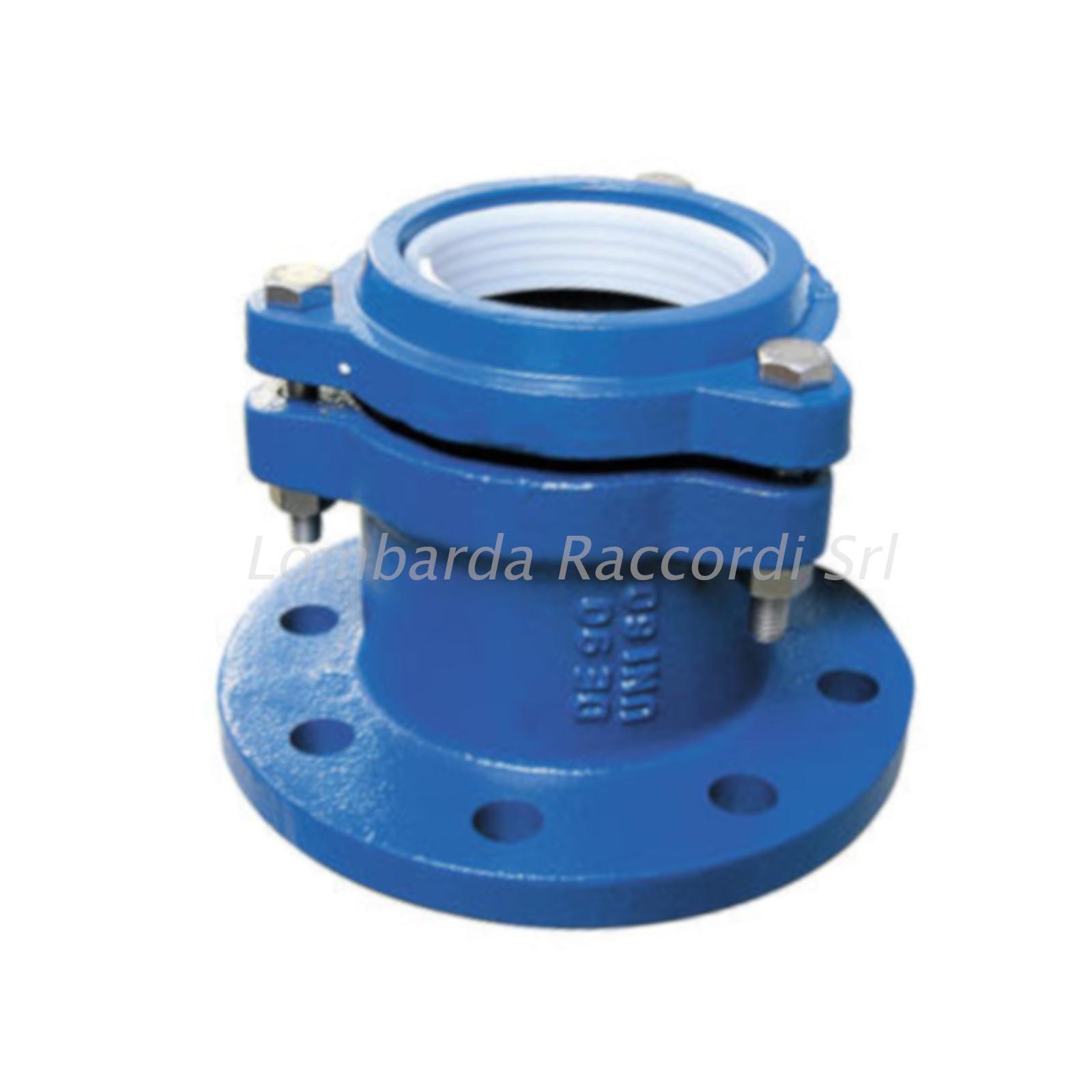 RACC. DRITTO FLANGIATO PN16 IN GHISA A STRINGERE PER TUBO PE/PVC