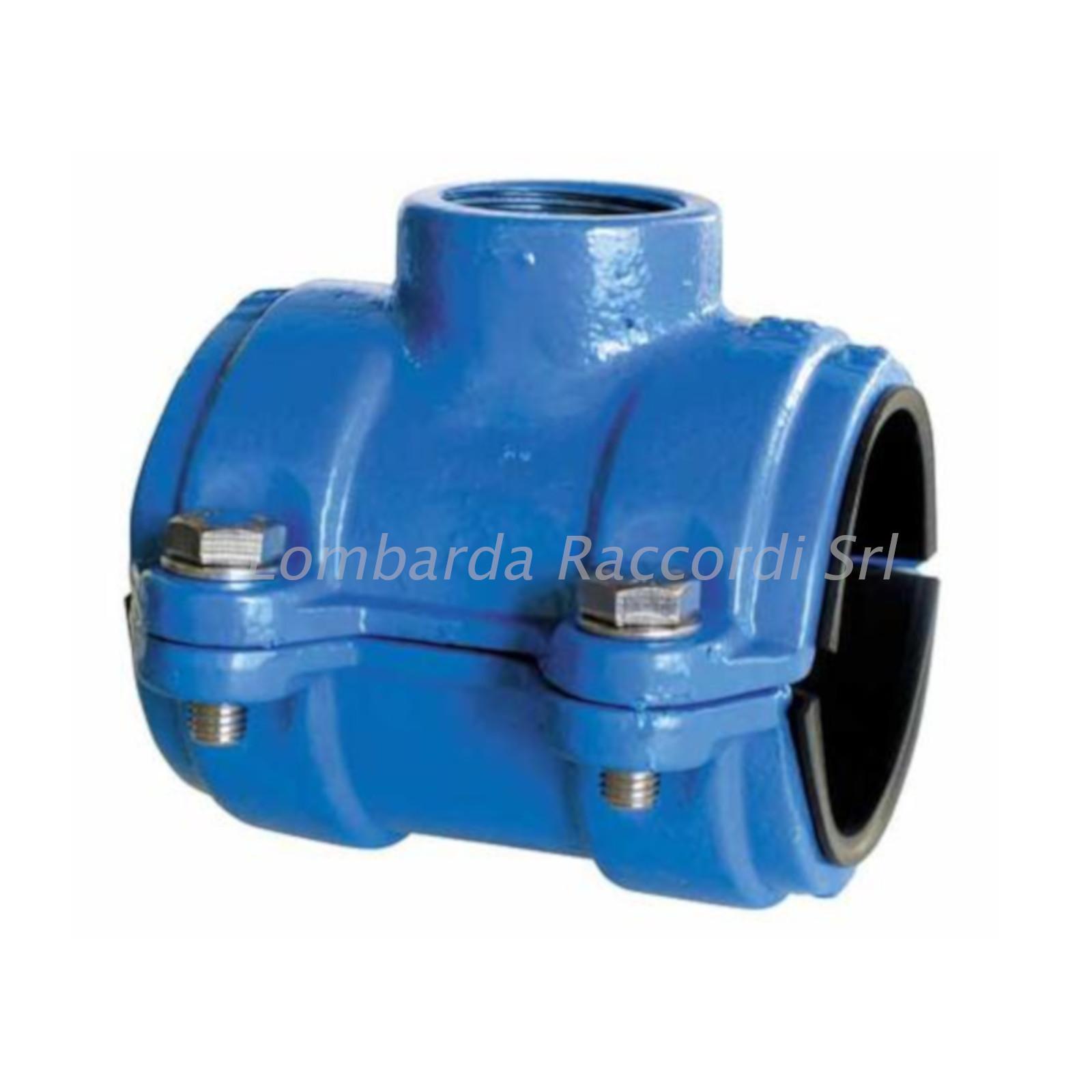 PRESA A COLLARE FIL. F IN GHISA PER TUBO PE/PVC
