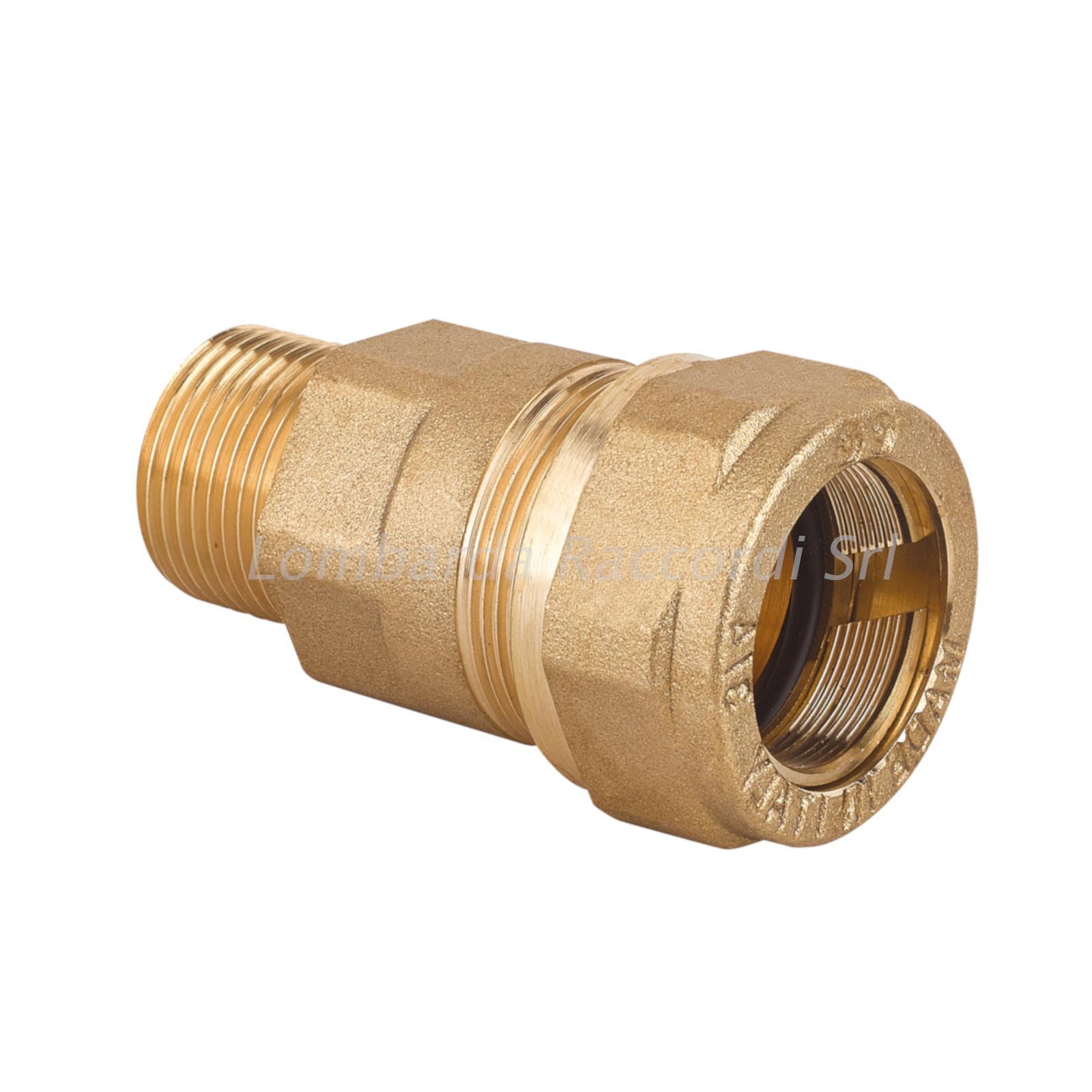 RACC. DRITTO FIL. M IN OTTONE A STRINGERE PER TUBO FERRO